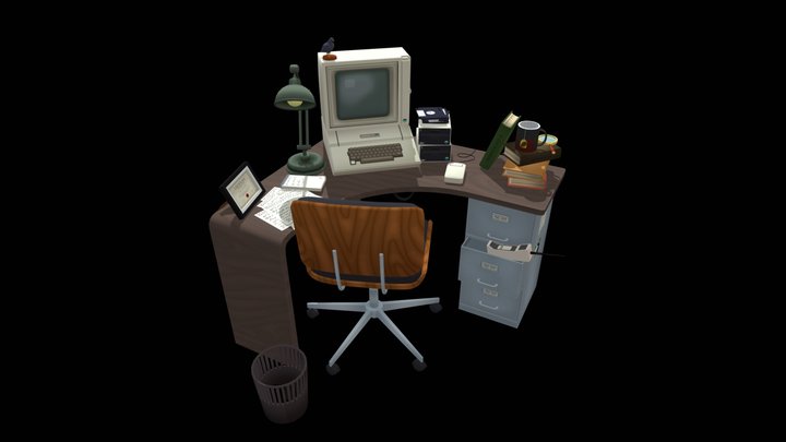 80's Detective's office 3D Model