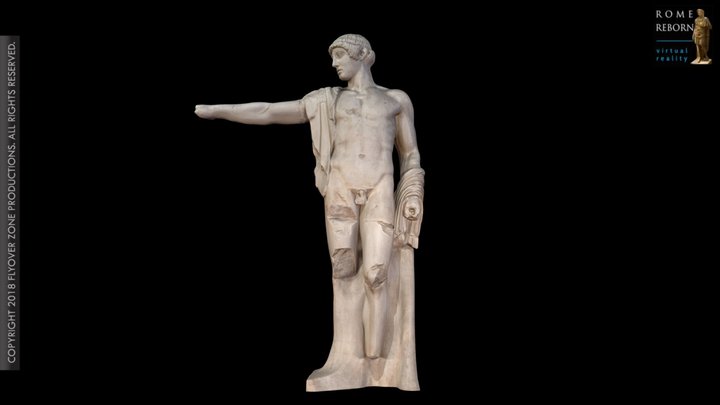 3D rendering of West Pediment, Temple of Zeus, Olympia (Apollo)