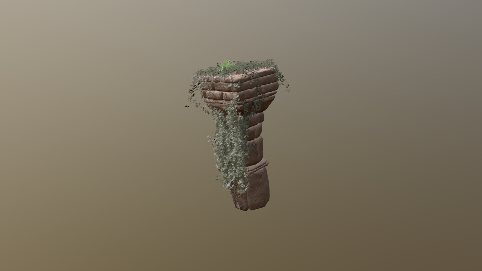 3D model Overgrown Column - This is a 3D model of the Overgrown Column. The 3D model is about a stack of rocks.
