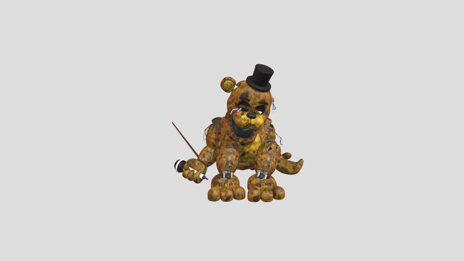 Withered Golden Freddy - Download Free 3D model by Freddy_Fazbear ...