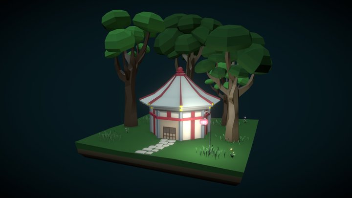 Pagoda Scene 3D Model
