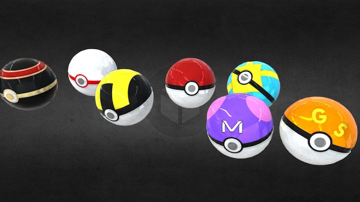 pokeballs 3D Model
