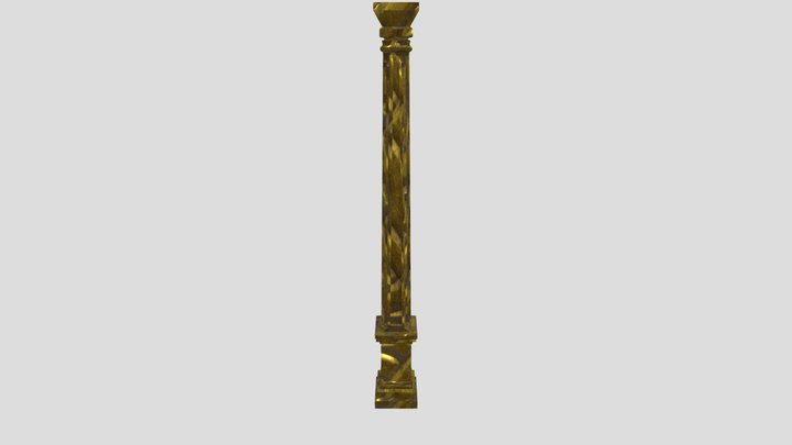 Golden Pillar assert (High-poly PBR textured) 3D Model