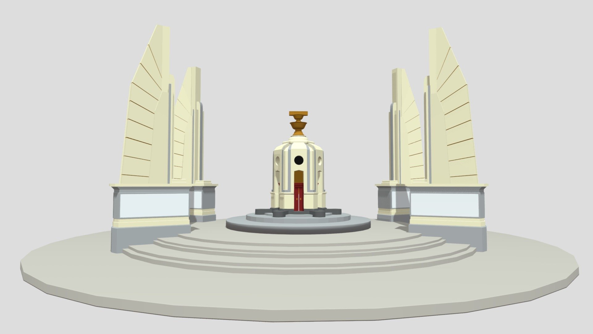 The Democracy Monument, Bangkok, Thailand - 3D model by Nichrat.W ...