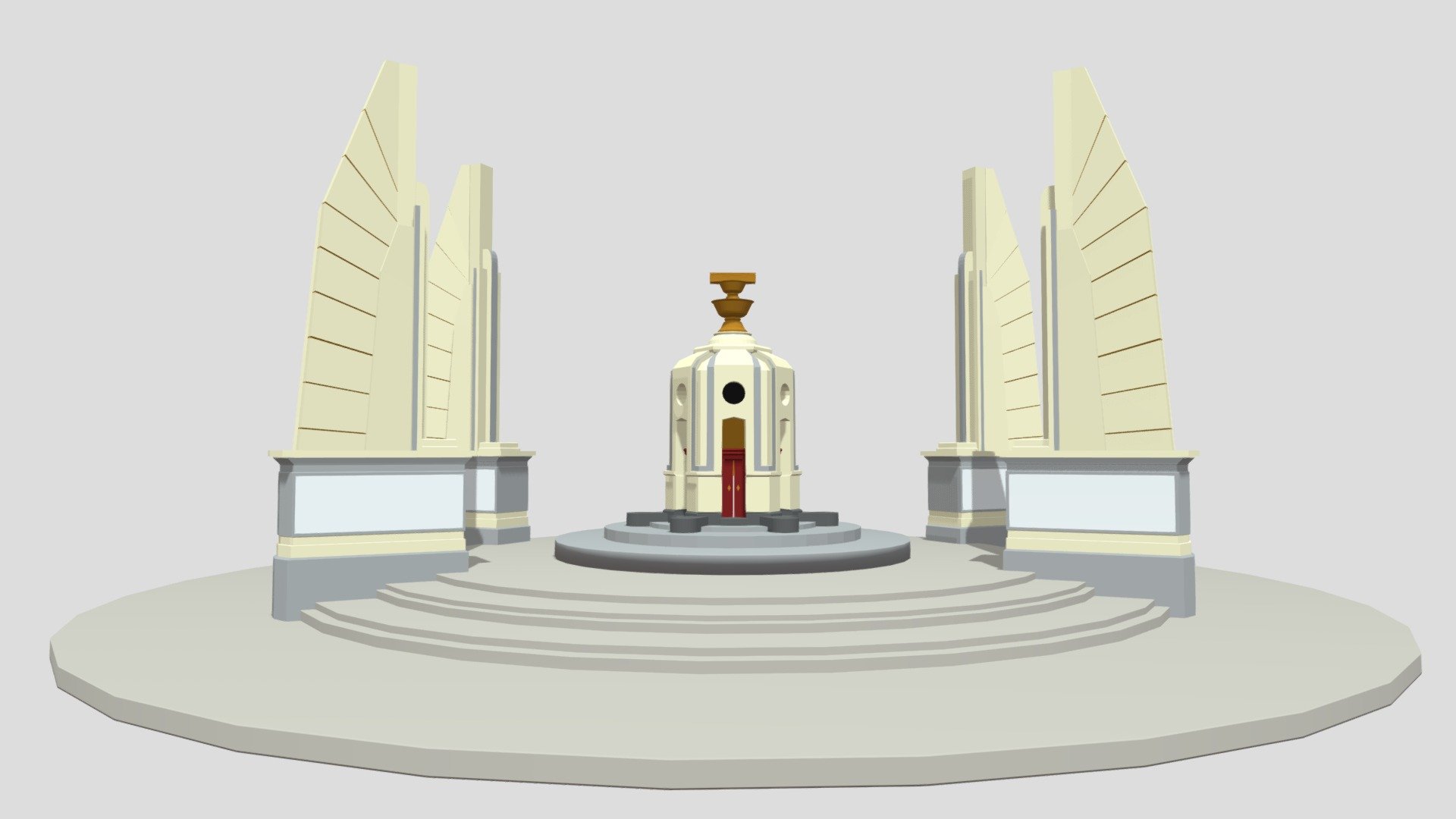 The Democracy Monument, Bangkok, Thailand - 3D Model By Nichrat.W ...