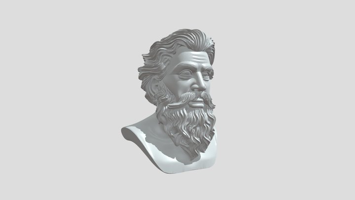 Golden bearded man bust 3D Model