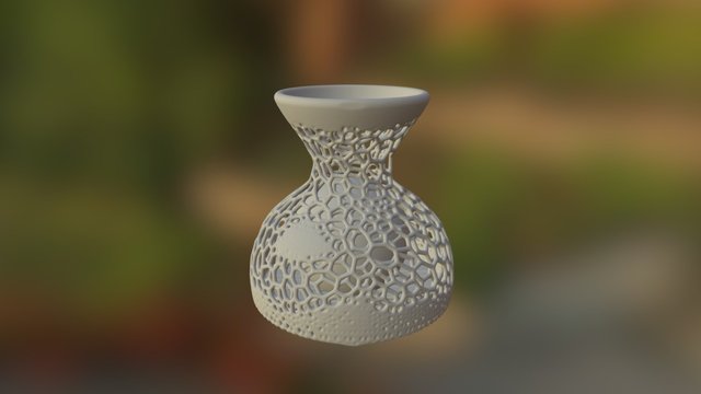 Voronoi Vase with Ball inside 3D Model