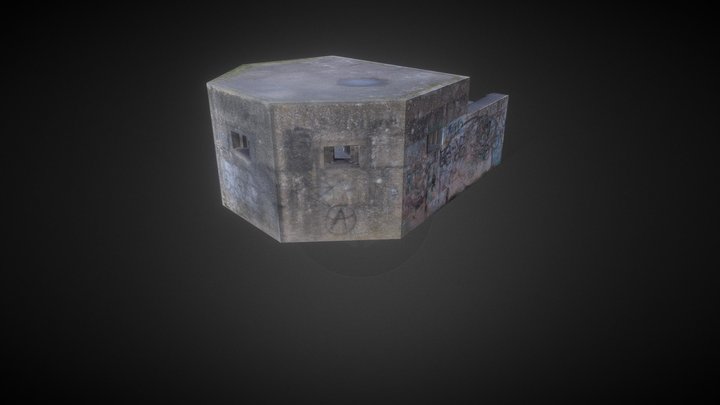 WWII Pill Box - Saltney Quay, Flintshire, UK 3D Model