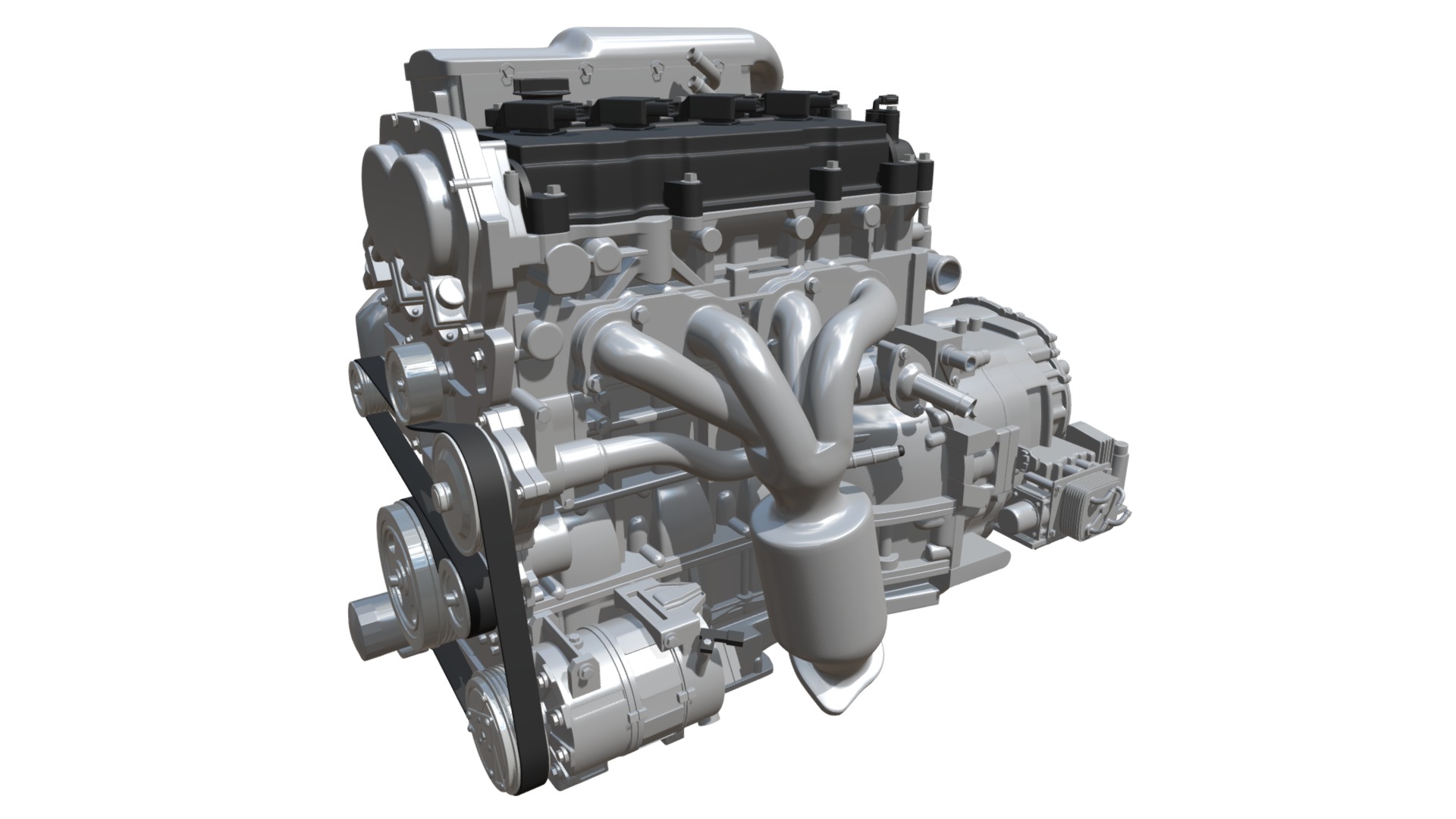 3D model Nissan Altima Hybrid 4 Cylinder Engine - This is a 3D model of the Nissan Altima Hybrid 4 Cylinder Engine. The 3D model is about a machine on the white cover.