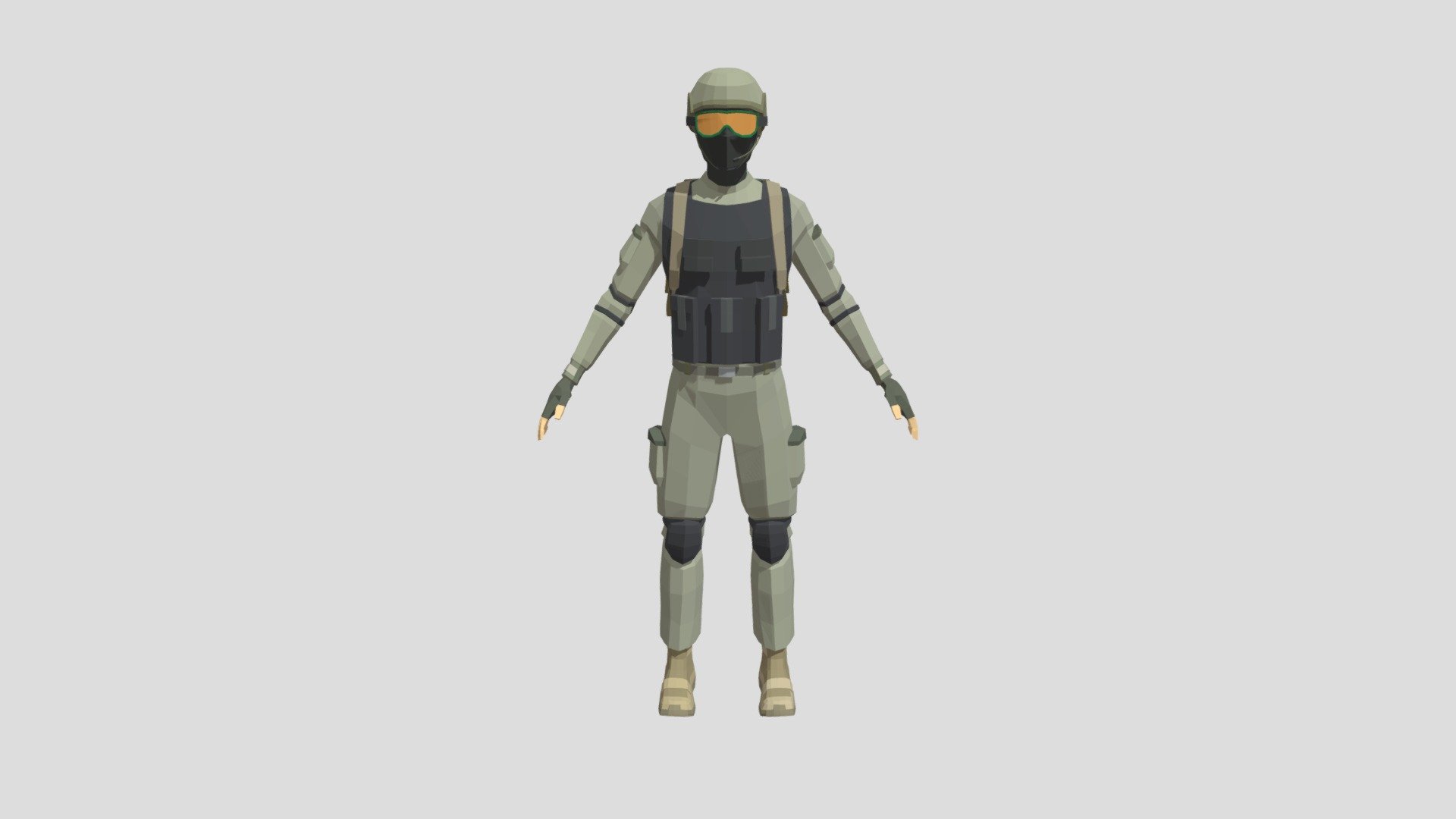 Low Poly Soldier - 3D model by MadTrollStudio [be82a25] - Sketchfab