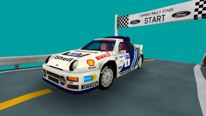 Stylized Group B Ford RS200 3D Model