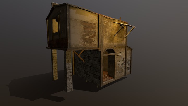 Medi Shack House 01(Sketch Fab Not Finished) 3D Model