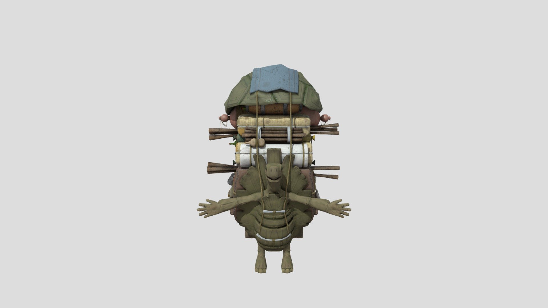 turtle with a backpack - 3D model by zo0gor [be85f31] - Sketchfab