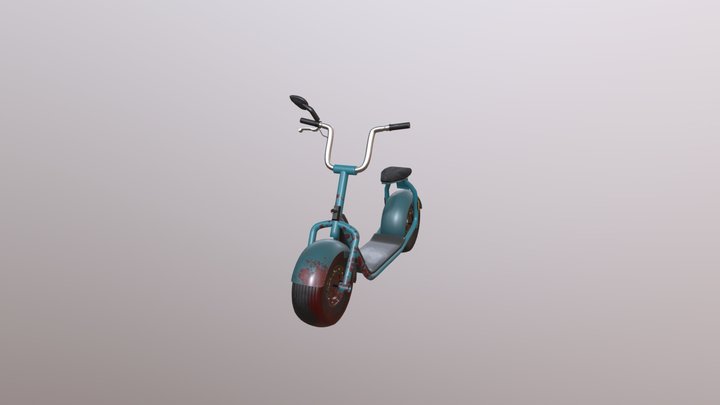 Scooter Over a Very Blood-Filled Cat 3D Model