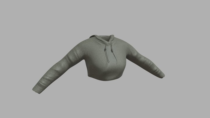 Low Poly Cropped Hoodie 3D Model