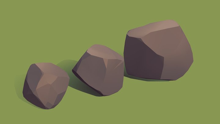 Low Poly Rocks 3D Model