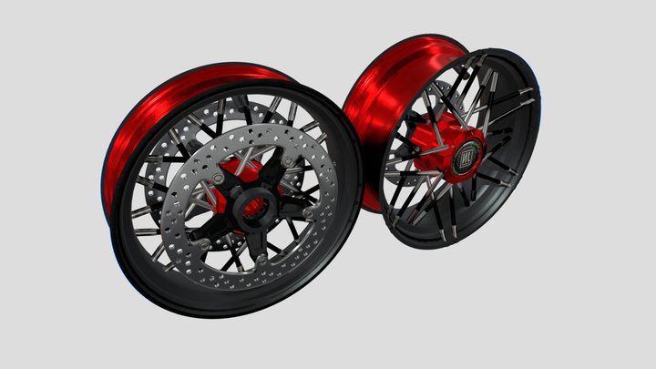 JoNich - motorbike carbon wheels 3D Model