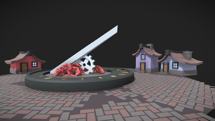 Sundial town square 3D Model