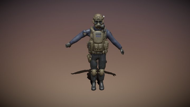 SCP MTF E-11 Operator 3D Model