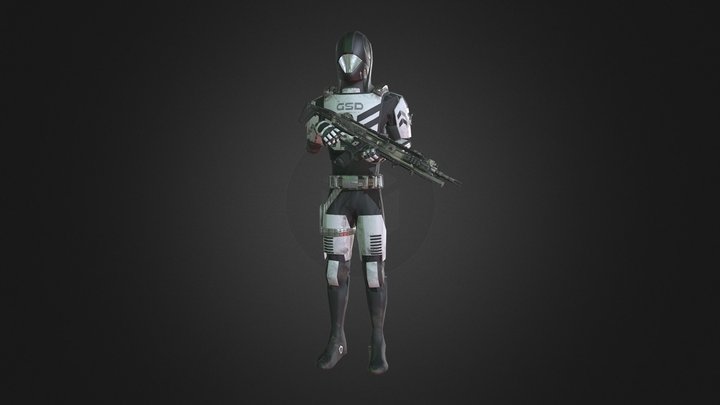 Sci-fi Guard 3D Model