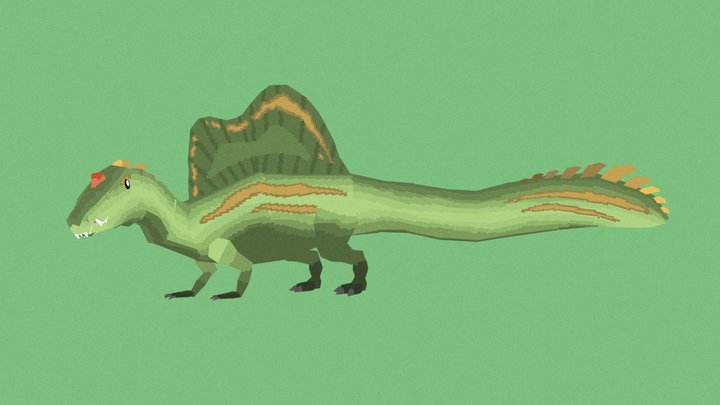 Low Poly Spinosaurus 3D Model