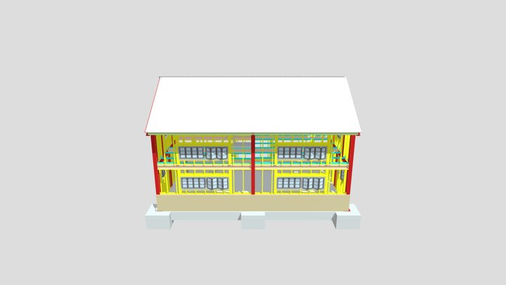Small+ Steel+ Framed+ Building 3D Model