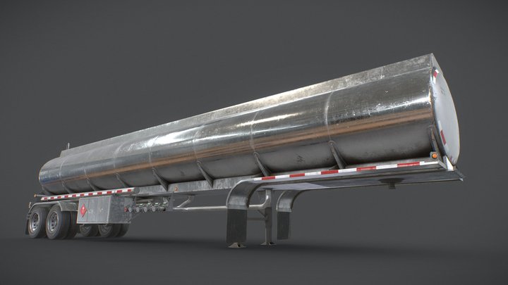 Fuel Tank Trailer - Low Poly 3D Model