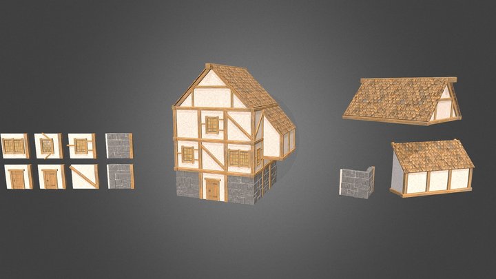 Stylized Modular Medieval Building Pack