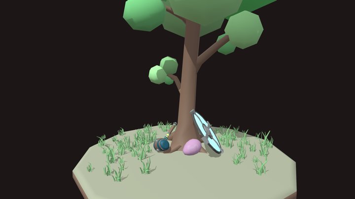 3 Assets low-poly 3D Model