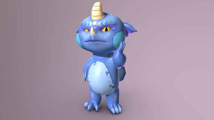 Stylized Character - "Little Bakunawa" 3D Model