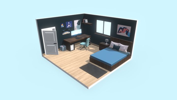 Cool Bedroom 3D Model