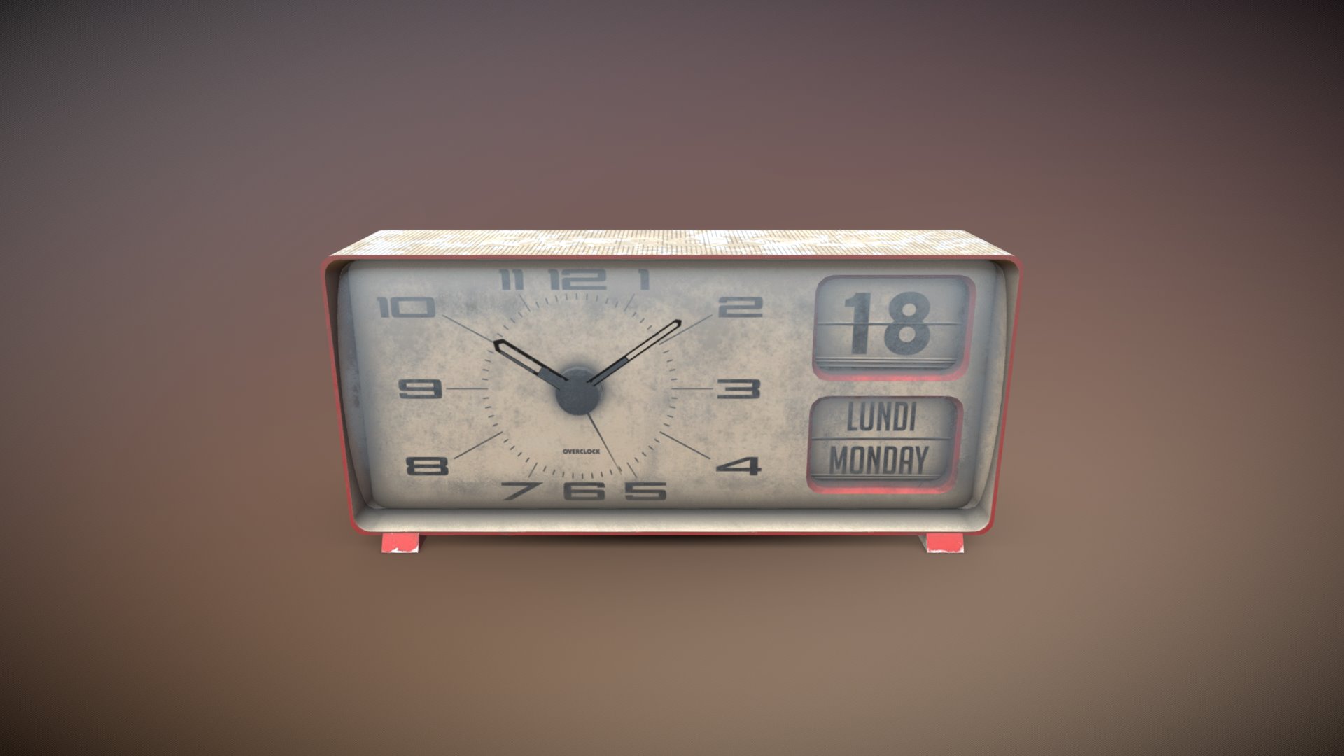 3D model Dirty desktop flipclock 19 of 20 - This is a 3D model of the Dirty desktop flipclock 19 of 20. The 3D model is about a clock on a wall.