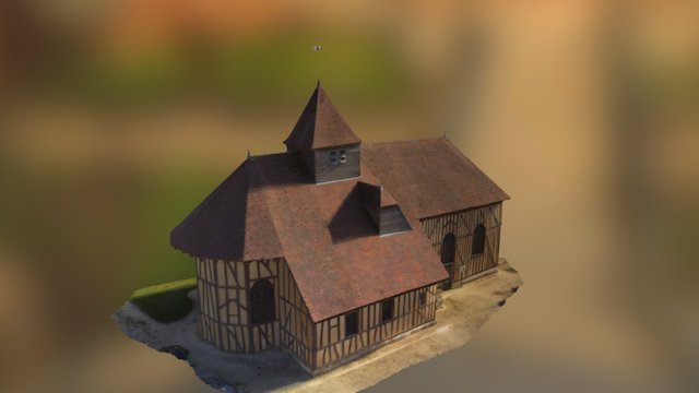 Eglise à pan de bois champenoise 3D Model