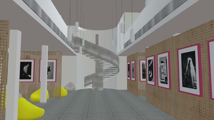 Adaptacja dawnej synagogi na projekt biblioteki. 3D Model