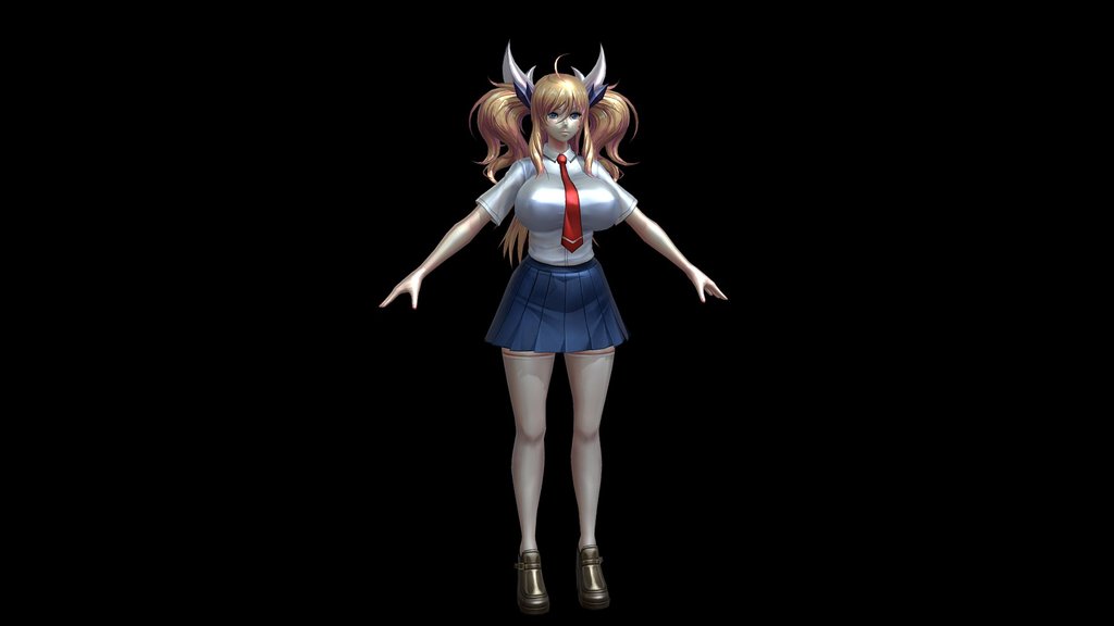 Anime School Girl (rigged)