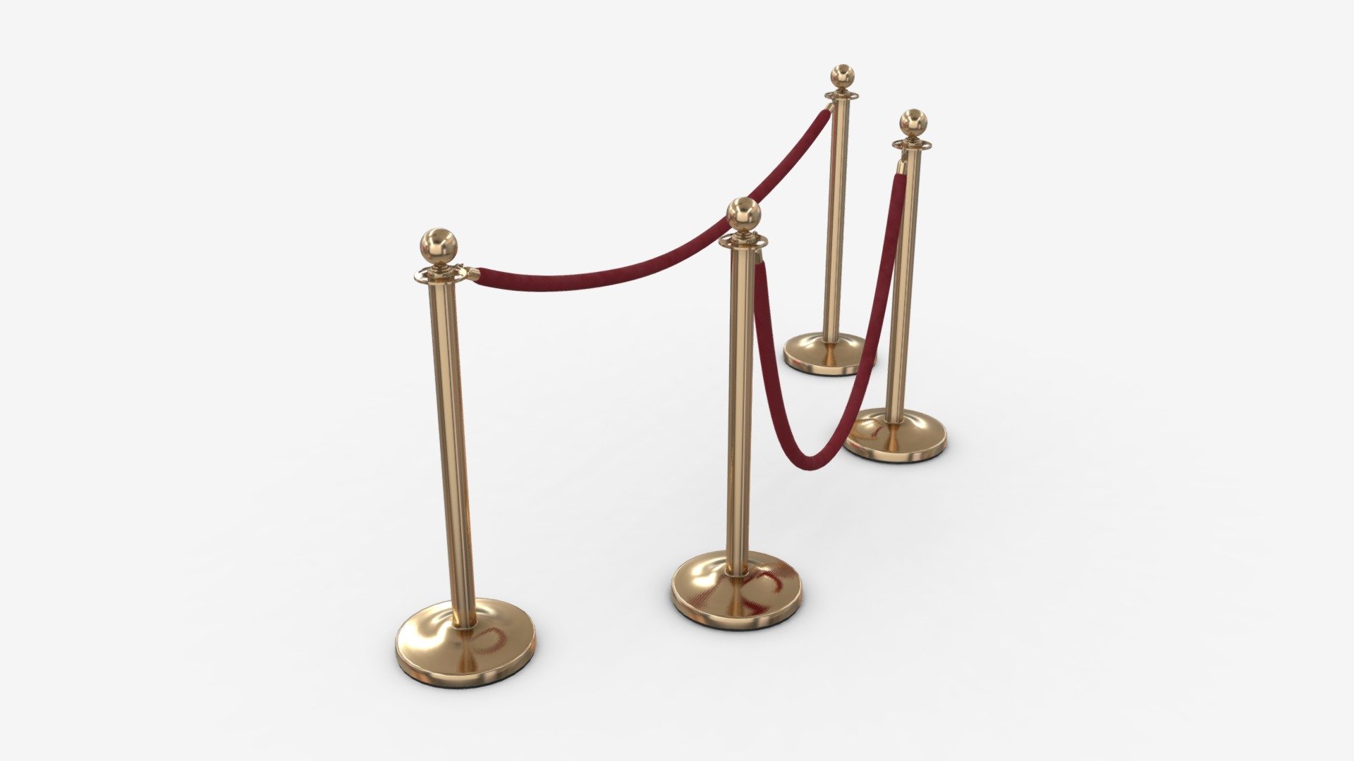 Barrier post classic with velvet rope - Buy Royalty Free 3D model by ...