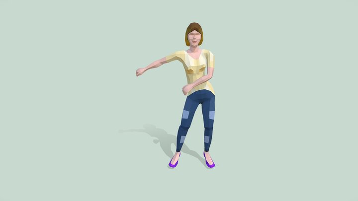 Girl Flossing Dance Free Animation