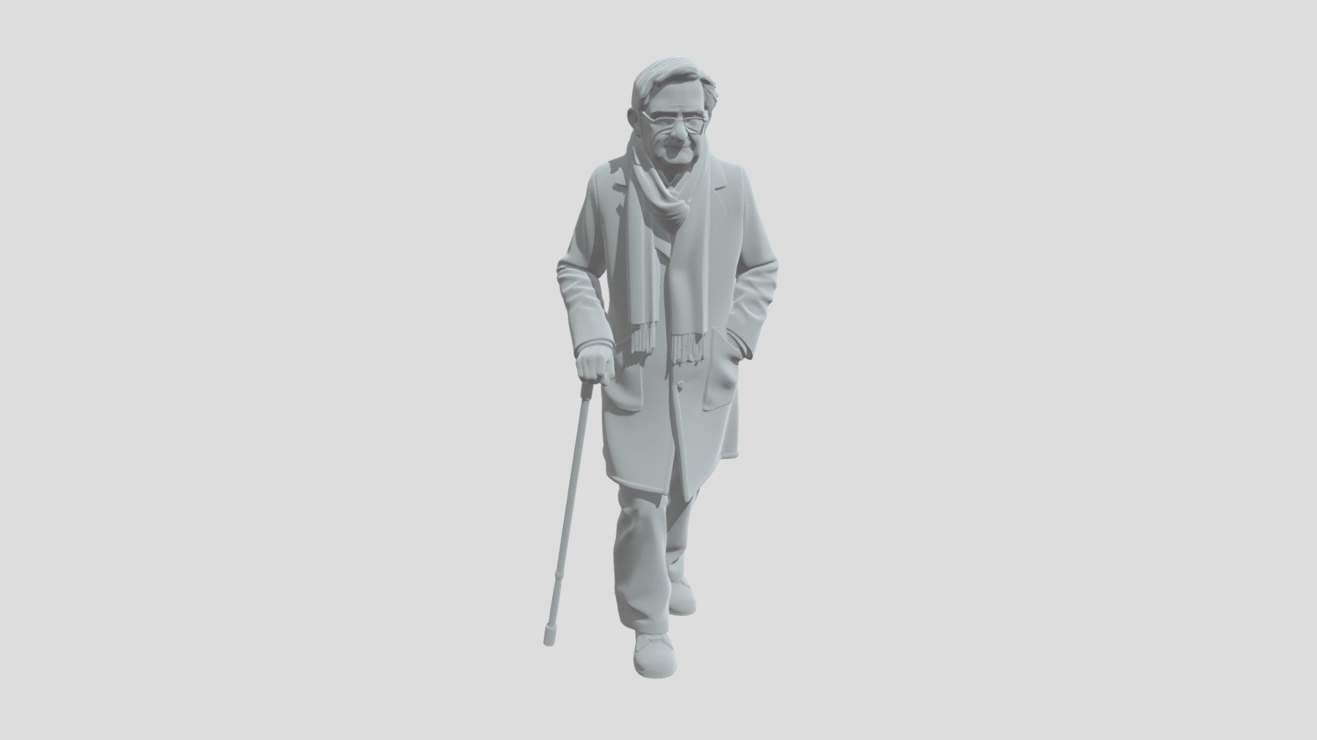 une personne qui marche avec une canne - 3D model by omar.aloulou ...