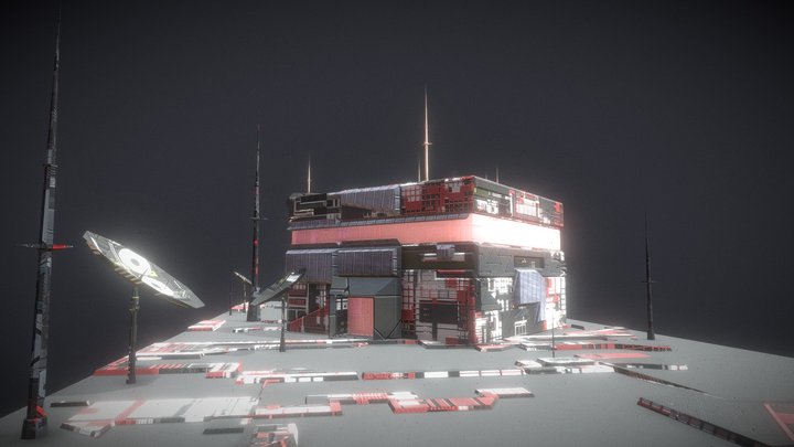 Building 01  sci-fi  base 3D Model