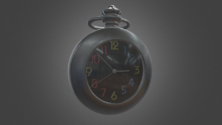 Bauhaus Style Pocket Watch 3D Model