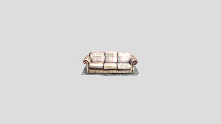 Plaid TrashScan Couch 3D Model