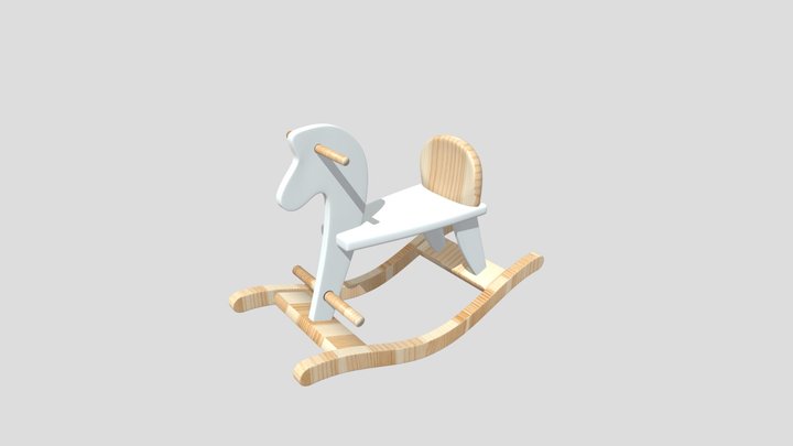 Wooden Rocking Horse 3D Model