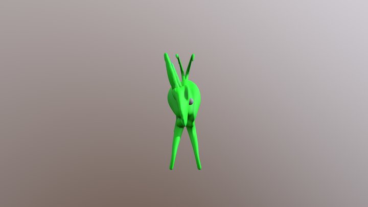 Wild Green Kangaroo 3D Model