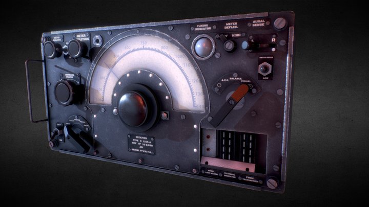 Vintage WW2 Radio (Rigged) 3D Model
