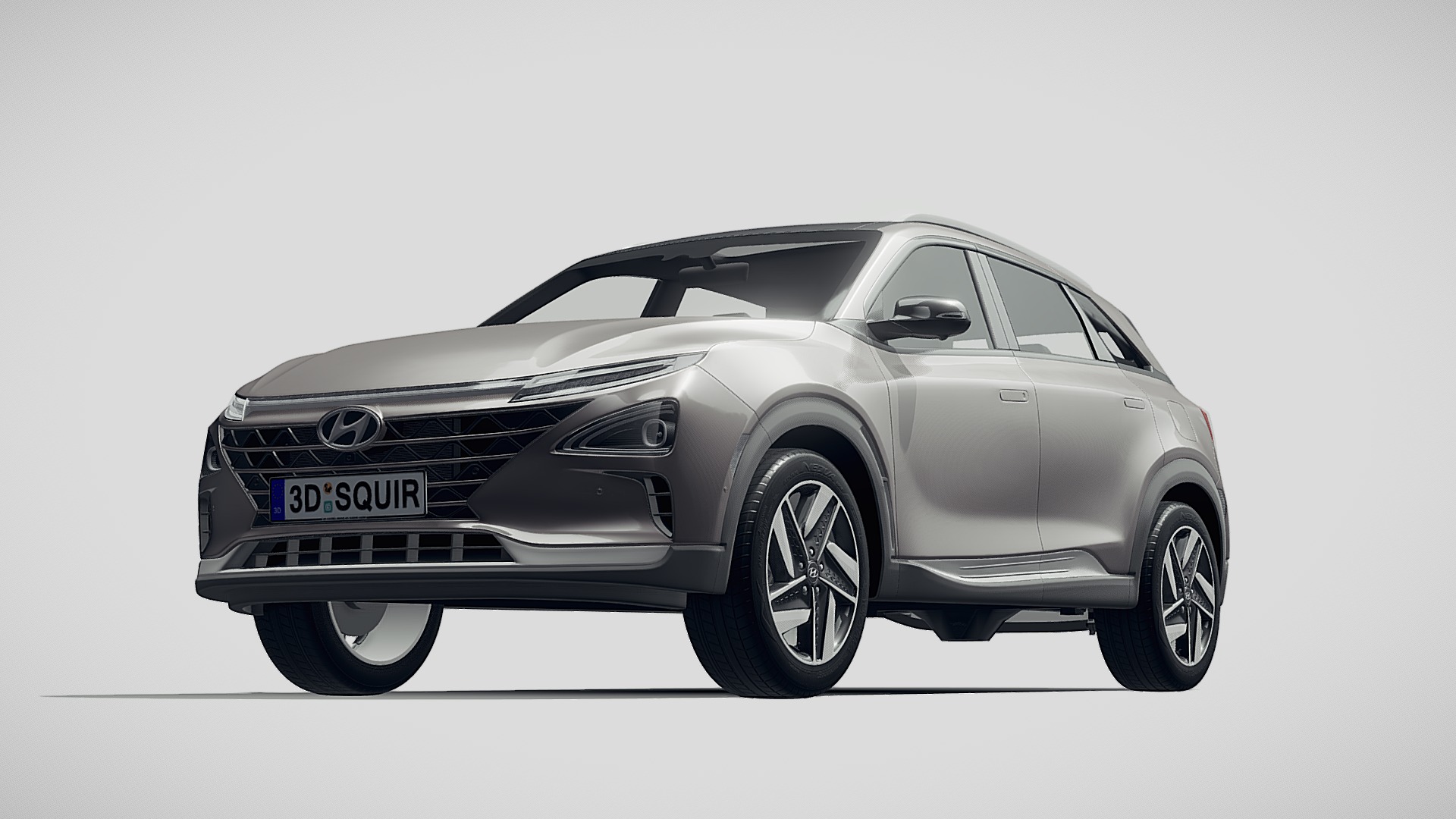 3D model Hyundai Nexo 2019 - This is a 3D model of the Hyundai Nexo 2019. The 3D model is about a silver car with a black top.