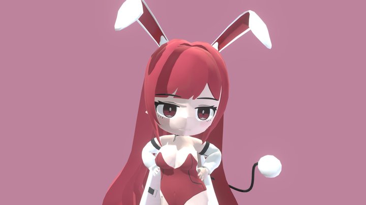 Chibi Red Bunny 3D Model
