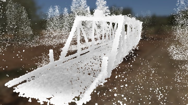 Blue Truss Bridge 3D Model