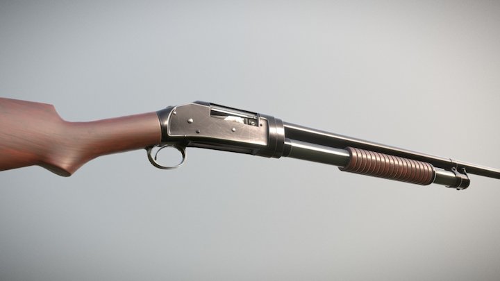 Winchester trench gun model 1897 3D Model