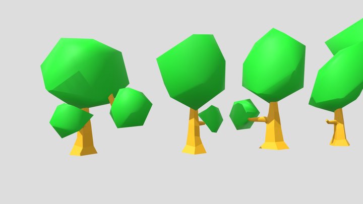 Low poly Trees collection 3D Model