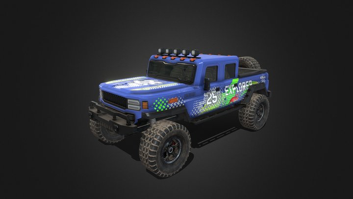 Off-Road 4x4 Pickup Vehicle : Explorer PBR 3D Model